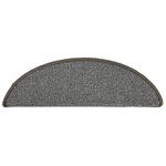 vidaXL Tapis d'escalier 15 pièces 56 x 17 x 3 cm Gris Demi-rond