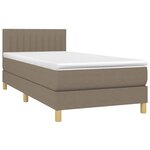 vidaXL Sommier à lattes de lit avec matelas LED Taupe 100x200 cm Tissu