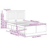 vidaXL Cadre de lit Chêne brun 120 x 190 cm Pin massif
