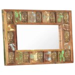 vidaXL Miroir avec revêtement Bouddha 80x50 cm Bois de récupération