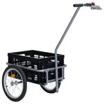 vidaXL Remorque de vélo avec boîte de transport pliable 50L Noir 60 kg
