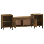 vidaXL Meuble TV Chêne fumé 160x35x55 cm Bois d'ingénierie