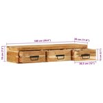 VidaXL Meuble TV mural 100x30x19 cm bois massif d'acacia