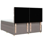 vidaXL Sommier à lattes de lit avec matelas Taupe 180x200 cm Tissu