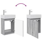 vidaXL Meuble de salle de bain avec robinet Sonoma gris