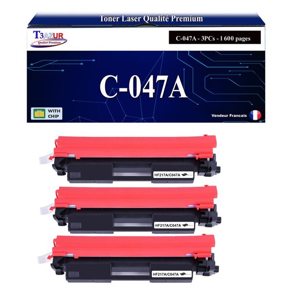 T3AZUR -3x Toners compatibles avec Canon 047 (2164C002) pour Canon LBP112  LBP113w  MF112  MF113w  LBP-112  LBP-113w  MF-112  MF-113w