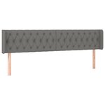 vidaXL Tête de lit avec oreilles Gris foncé 203x16x78/88 cm Tissu