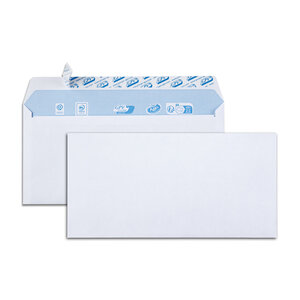 Boite de 500 Enveloppes - Format DL (110x220 mm)  sans fenêtre  qualité papier blanc : 80 g/m2 - Certifié PEFC & NF316