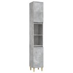 vidaXL Armoire de salle de bain gris béton 30x30x190 cm