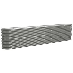 vidaXL Lit surélevé de jardin Acier galvanisé 332x40x68 cm gris