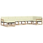 vidaXL Ensemble de canapés d'extérieur 7 Pièces Blanc et crème