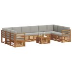 vidaXL Ensemble de canapés d'extérieur 11 Pièces Gris Naturel et Clair