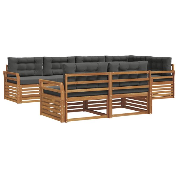 vidaXL Ensemble de canapés d'extérieur 7 pc Naturel et Anthracite