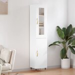 vidaXL Buffet haut Blanc 34 5x34x180 cm Bois d'ingénierie