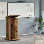 vidaXL Podium avec roue Bois ancien 55 x 55 x 107 cm Bois d'ingénierie