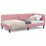 vidaXL Cadre de lit d'angle Autre avec tête de lit Rose 90 x 190 cm