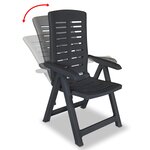 vidaXL Ensemble à manger d'extérieur 7 Pièces Plastique Anthracite
