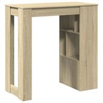 vidaXL Table de bar avec étagères chêne sonoma bois d'ingénierie