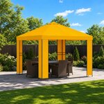 vidaXL Pavillon 3 x 3 m Jaune Polyester et Acier 190 gsm
