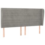 vidaXL Tête de lit avec oreilles Gris clair 203x23x118/128 cm Velours