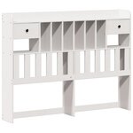 vidaXL Lit bibliothèque sans matelas blanc 135x190 cm bois pin massif