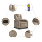 vidaXL Fauteuil inclinable de massage électrique cappuccino similicuir