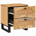 vidaXL Cabinet de chevet Naturel 40 x 33 x 46 cm Bois de mangue massif