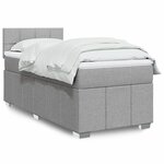 vidaXL Sommier à lattes de lit et matelas Gris clair 90x190 cm Tissu