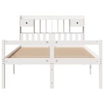 vidaXL Lit bibliothèque sans matelas blanc 140x190 cm bois pin massif