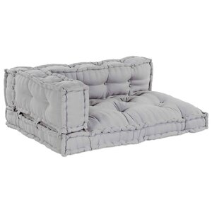 vidaXL Coussin de canapé sur palette 3 Pièces Gris tissu