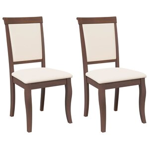 vidaXL Chaises à manger coussins 2 Pièces marron bois massif caoutchouc