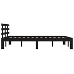 vidaXL Cadre de lit Noir Bois massif 200x200 cm
