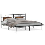 vidaXL Cadre de lit sans matelas chêne fumé 183x213 cm bois ingénierie