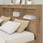 vidaXL Tête de lit de rangement avec étagère chêne artisanal 150 cm