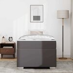 vidaXL Cadre de lit avec matelas Gris 90 x 200 cm tissu
