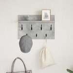 vidaXL Porte-manteau mural avec étagère Gris béton 60 x 40 x 12 cm