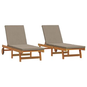 vidaXL Transat 2 Pièces Marron 63 x 199 x 85cm Bois d'acacia massif