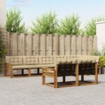 vidaXL Ensemble de canapés d'extérieur 8 Pièces Naturel et Beige