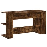 Bureau table poste de travail meuble d'ordinateur informatique étude chêne fumé 140 x 50 x 75 cm bois d'ingénierie brun 02_0023578