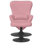 vidaXL Chaise Œuf avec Pouf Rose 63 x 73 x 90 cm Velours