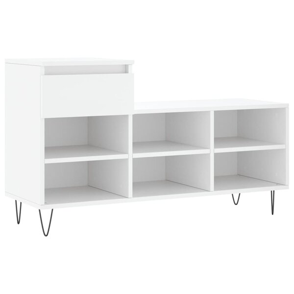 vidaXL Armoire à chaussures Blanc 102x36x60 cm Bois d'ingénierie