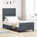 vidaXL Cadre de lit Gris foncé 100x200 cm Velours