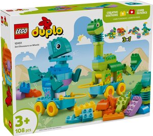 LEGO DUPLO - Ensemble 3en1 Dinosaures sur Roues - 10451 pour Enfants