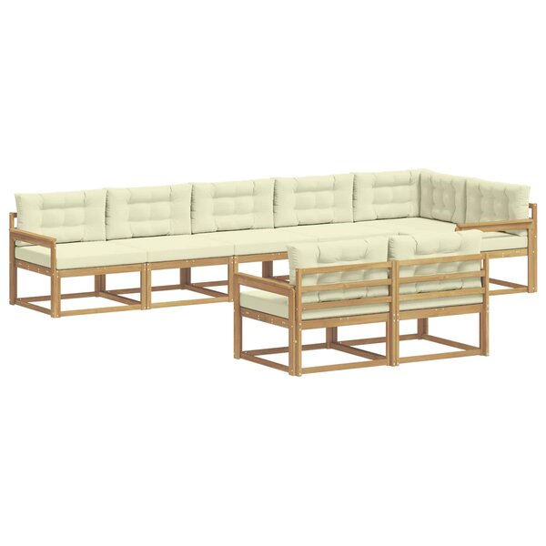 vidaXL Ensemble de canapés d'extérieur 6 Pièces Blanc et crème Polyester