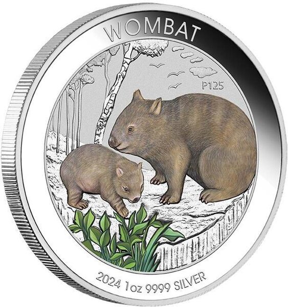 Pièce de monnaie en Argent 1 Dollar g 31.1 (1 oz) Millésime 2024 WOMBAT
