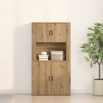 vidaXL Highboard en chêne artisan de 80x33x150 cm en bois d'ingénierie