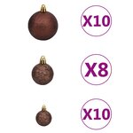 vidaXL Arbre de Noël artificiel pré-éclairé/boules argenté 240 cm PET