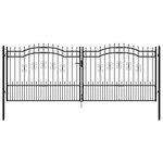 vidaXL Portail et sommet de lance Noir 406x198 cm Acier enduit poudre