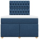 vidaXL Sommier à lattes de lit avec matelas bleu 120x190 cm tissu