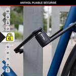 Antivol Vélo Pliable 8335EURDPRO acier trempé 4 Clés support inclus